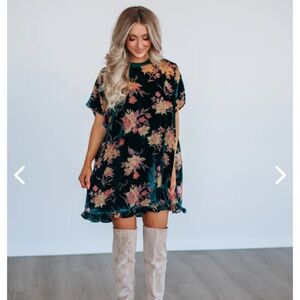 Wishlist Floral Velvet Dress